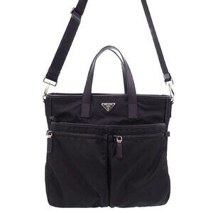 Prada ReNylon Saffiano Leather Tote Bag black bag
